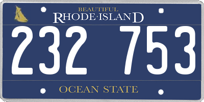 RI license plate 232753