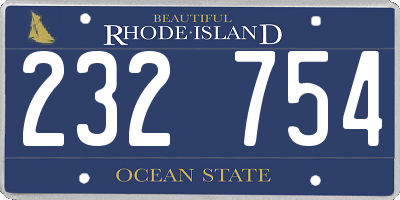 RI license plate 232754