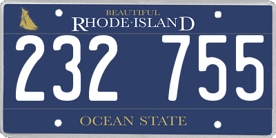 RI license plate 232755