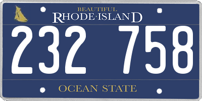 RI license plate 232758