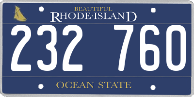 RI license plate 232760