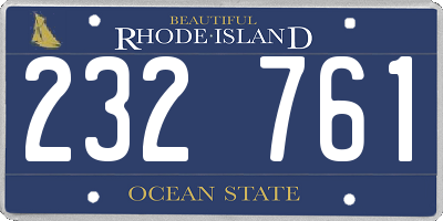 RI license plate 232761