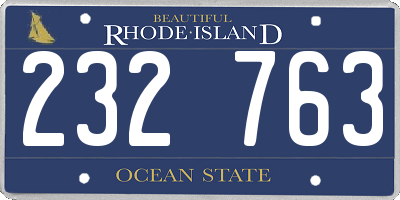 RI license plate 232763