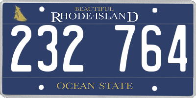 RI license plate 232764