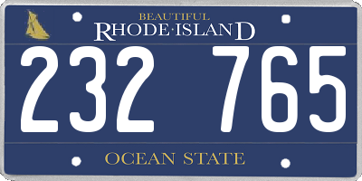 RI license plate 232765