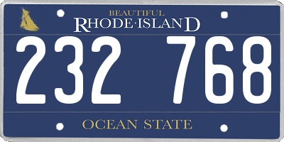 RI license plate 232768
