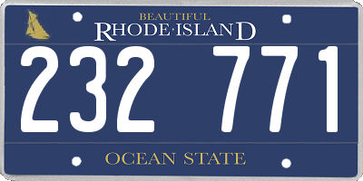 RI license plate 232771