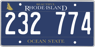 RI license plate 232774