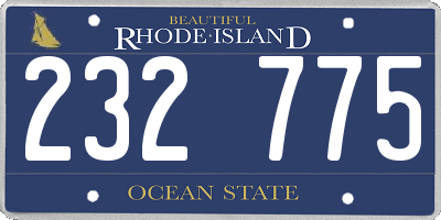 RI license plate 232775