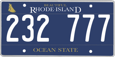 RI license plate 232777