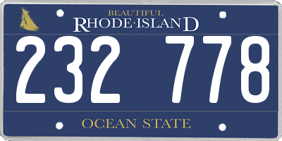 RI license plate 232778