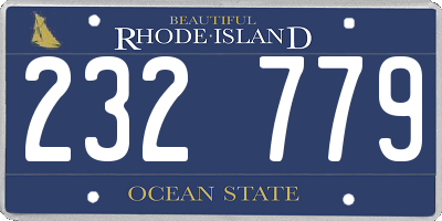 RI license plate 232779