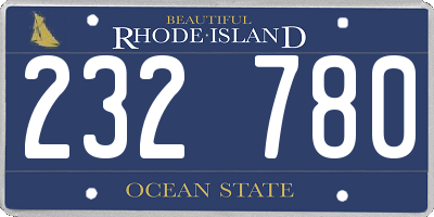 RI license plate 232780