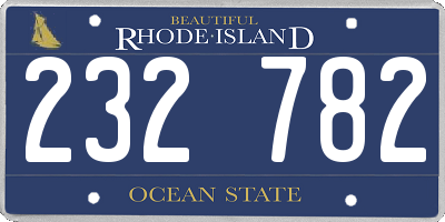 RI license plate 232782