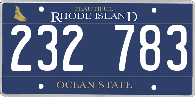 RI license plate 232783