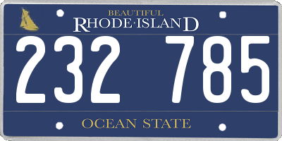 RI license plate 232785