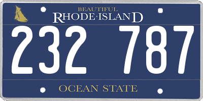 RI license plate 232787