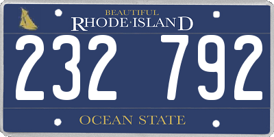 RI license plate 232792