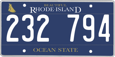 RI license plate 232794