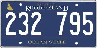 RI license plate 232795