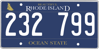 RI license plate 232799