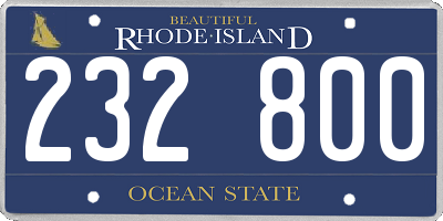 RI license plate 232800