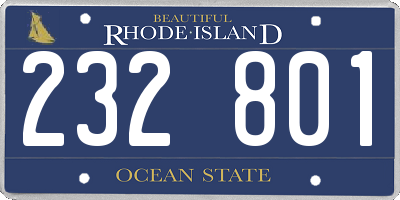 RI license plate 232801