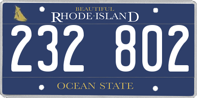 RI license plate 232802