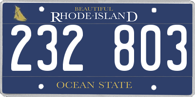 RI license plate 232803