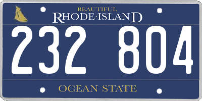 RI license plate 232804
