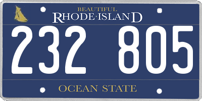 RI license plate 232805