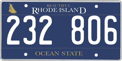 RI license plate 232806