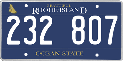 RI license plate 232807