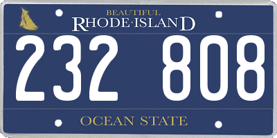 RI license plate 232808