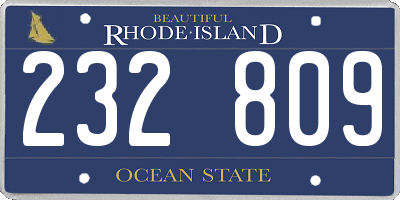 RI license plate 232809