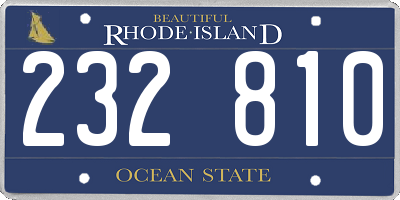 RI license plate 232810