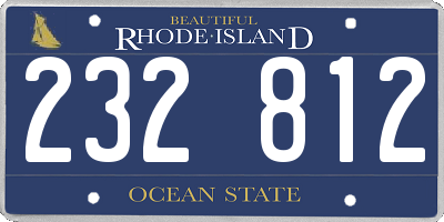 RI license plate 232812