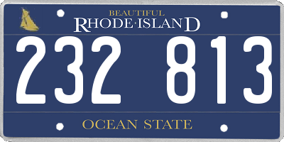 RI license plate 232813