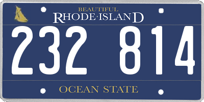 RI license plate 232814