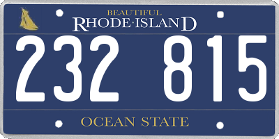 RI license plate 232815