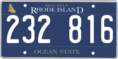 RI license plate 232816