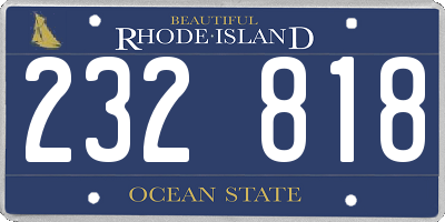 RI license plate 232818