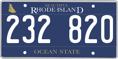 RI license plate 232820