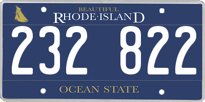 RI license plate 232822