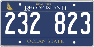RI license plate 232823