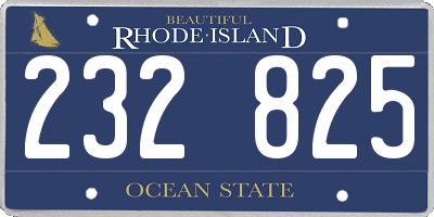 RI license plate 232825