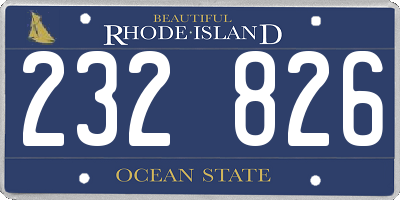 RI license plate 232826