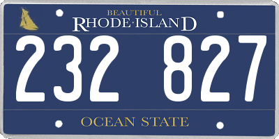RI license plate 232827