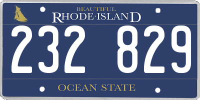 RI license plate 232829