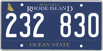RI license plate 232830